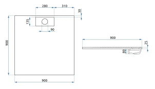 Душовий піддон REA BAZALT 90x90 BLACK №6