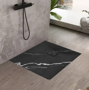 Душевой поддон REA MAGNUM 90x90 CARRARA BLACK №5