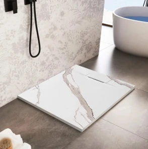 Душовий піддон REA BAZALT 90x90 CARRARA WHITE №2