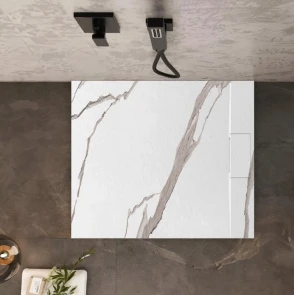 Душовий піддон REA BAZALT 90x90 CARRARA WHITE №3