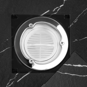Душовий піддон REA BAZALT 90x90 CARRARA BLACK №3