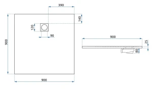 Душовий піддон REA MAGNUM 90x90 WHITE №10