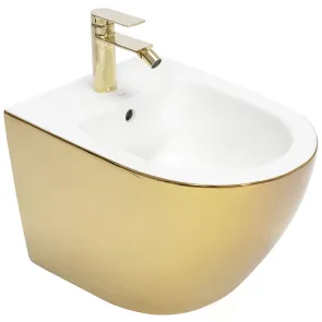 Подвесное биде REA CARLO MINI GOLD WHITE №2