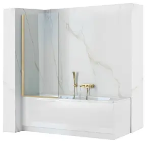 Шторка для ванны REA ELEGANT 80 BRUSHED GOLD постоянная №1