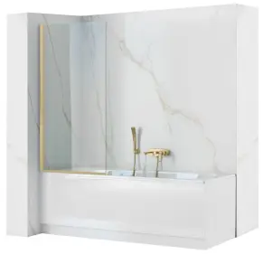 Шторка для ванны REA ELEGANT 70 BRUSHED GOLD постоянная №1