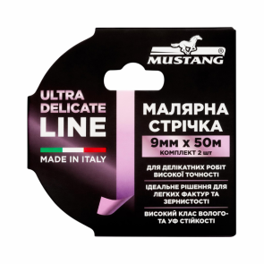 Малярна стрічка рисова MUSTANG ULTRA DELICATE LINE рожева 9мм*50м №2