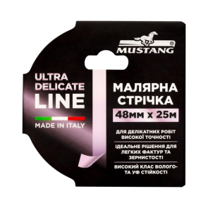 Малярна стрічка рисова MUSTANG ULTRA DELICATE LINE рожева 48мм*25м №2