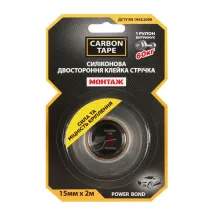 Двусторонняя клейкая лента POWER BOND CARBON TAPE 15 мм × 2 м