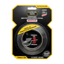 Двусторонняя клейкая лента POWER BOND CARBON TAPE 19 мм × 5 м