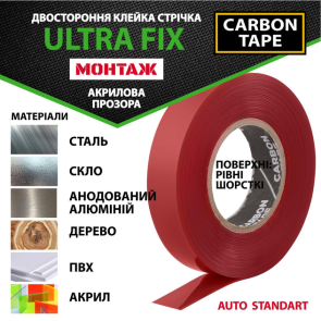 Двусторонняя клейкая лента ULTRA FIX CARBON TAPE 15 мм × 5 м №5