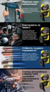 Стрічка автомобільна ізоляційна САМОЗЛИПАЮЧА CARBON TAPE 19мм*5м №3