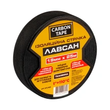 Изоляционная тканевая лента ЛАВСАН CARBON TAPE черная 19 мм × 25 м