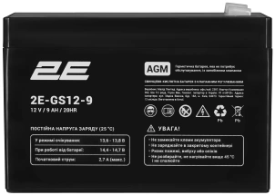 Аккумулятор 2E GS, 12В, 9Ач, AGM №1