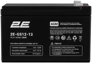 Аккумулятор 2E GS, 12В, 12Ач, AGM №1