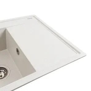Гранітна мийка для кухні Platinum 7950 AZURIT матова Біла в крапку №3