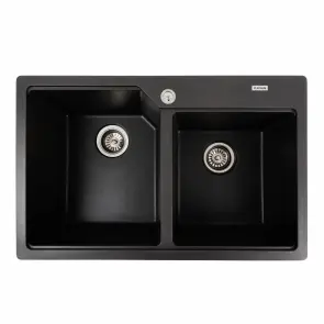 Гранітна мийка для кухні Platinum 7850 HARMONY матовий Моріон №1