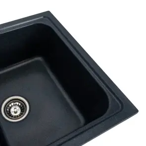 Гранітна мийка для кухні Platinum 7950 Equatoria матова Антрацит №4