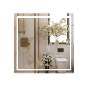Дзеркало Qtap Mideya 800x800 з LED-підсвічуванням Touch, з антизапотіванням, димером QT2078NCF8080W №1