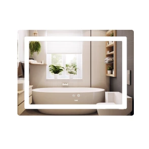 Зеркало Lidz Kubis (KU2) 900х700 с LED-подсветкой Touch, с антизапотеванием, с димером, рег. яркости LD78LF90448452 №1