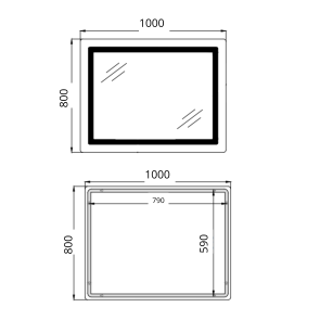 Зеркало Qtap Cardinal (CA2) 1000х800 с LED подсветкой Touch, с антизапотеванием, с димером, рег. темп. цвета (3000-6500K) QT0478C1008048455 №7