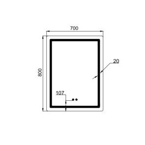 Зеркало Qtap Mideya (MI2) 700х800 с LED-подсветкой Touch, с антизапотеванием, димером, рег. яркости QT2078DCF7080 №6