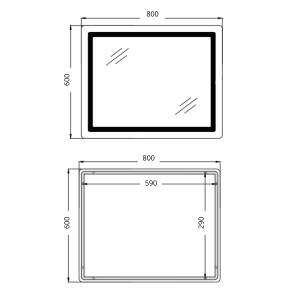 Дзеркало Qtap Cardinal (CA2) 800х600 з LED-підсвічуванням Touch, з антизапотіванням, з димером, рег. темп. кольору (3000-6500K) Reverse QT0478C806048457 №13