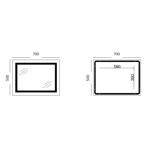 Дзеркало Lidz Kubis (KU1) 700х500 з LED-підсвічуванням Touch, з антизапотіванням, з димером, рег. яскравості LD78LF90448485 №13