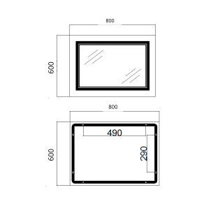 Зеркало Qtap Cardinal (CA1) 800х600 с LED подсветкой Touch, с антизапотеванием, с димером, рег. темп. цвета (3000-6500K) Reverse QT0478C8060 №7