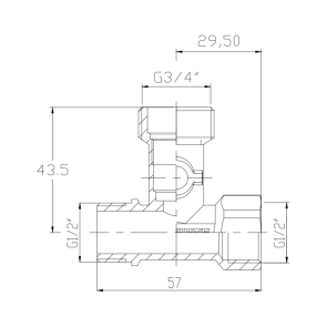 Кран приладовий кульовий Thermo Alliance Forte 1/2"х3/4"х1/2" SF186W152015 №4
