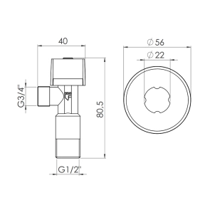 Кран приладовий кульовий Арко Thermo Alliance Standart 1/2"З х 3/4"З SF340W1520 №9