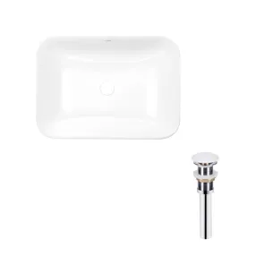 Комплект Qtap Scorpio: Раковина врізна прамокутна 615х390х150 мм White + Донний клапан PU02 №1