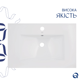 Раковина Qtap Albatross 720x460x180 White без донного клапана QT01113070CW №4