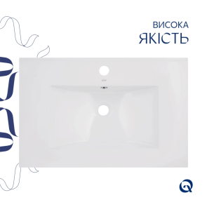 Комплект Albatross: Раковина врізна меблева 720x460x180 мм, White, прямокутна + Донний клапан Pop-up PU02O №4