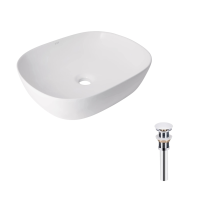 Комплект Qtap Aquarius: Раковина накладна прамокутна 470x380x120 мм White + Донний клапан PU02
