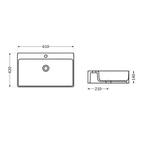 Раковина Qtap Nando LT 610х420х140 White QT12116146W №2