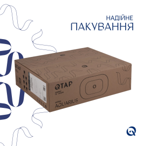 Комплект Qtap Aquarius: Раковина накладная прямоугольная 470x380x120 мм White + Донный клапан PU02 №5