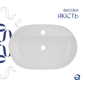Комплект Qtap Scorpio: Раковина накладная Овальная 600х400х120 мм White + Донный клапан PU02 №4