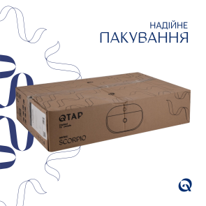 Комплект Qtap Scorpio: Раковина накладная Овальная 600х400х120 мм White + Донный клапан PU02 №5