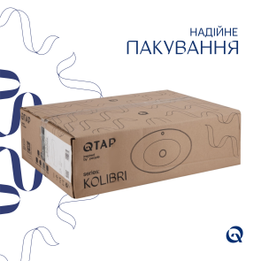 Комплект Qtap Kolibri: Раковина накладна Овальна 500x360x140 мм White + Донний клапан PU02 №5