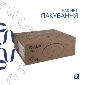 Комплект Qtap Dove: Накладная раковина Овальная 415x340x140 мм White + Донный клапан PU02 №5