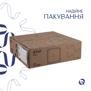 Комплект Qtap Stork: Раковина накладна Квадратнаяна 430x430x125 мм White + Донний клапан PU02 №5