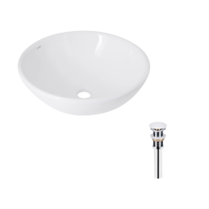 Комплект Qtap Owl: Раковина накладна кругла 400х400х155 мм White + Донний клапан PU02 №1