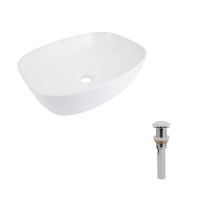 Комплект Qtap Cardinal: Раковина накладна 500×380×140 мм, White, Овальнаяьна + Донний клапан Pop-up PU02