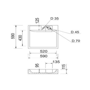 Раковина на пральну машину Qtap Arvin 595x595x115 мм, White QTARV2365WHI48575 №5