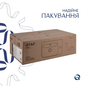 Комплект Qtap Tern: Раковина підвісна прамокутна права 450х250х158 мм White + Донний клапан PU02O №6