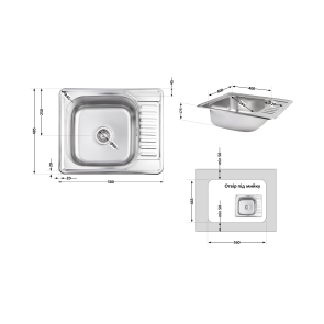 Кухонная мойка Brinex 5848 0,8 мм Micro Decor (BRIN5848MDEC08) №2