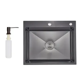 Lidz Handmade H6050HB Мойка для кухни встроенная Decor Black PVD Honeycomb 2,5/0,5 мм LDH6050BDECPVD48371 №1