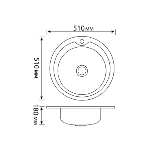 Кухонная мойка Brinex 510-D 0,8 мм Satin (BRIN510SAT08) №2