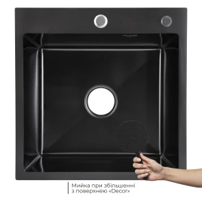 Lidz Handmade H5050HB Мойка для кухни интегрированная Decor Black PVD Honeycomb 2,5/0,5 мм LDH5050BDECPVD48369 №7