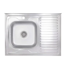 Кухонная мойка Brinex 6080-L 0,6 мм Satin (BRIN6080LSAT06)